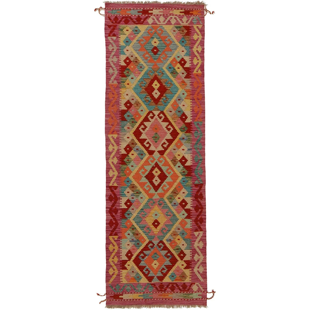 Afghan Vegetable Kilim Rug 2' 2"x 6' 6" Flat-Weave | No. AL48714