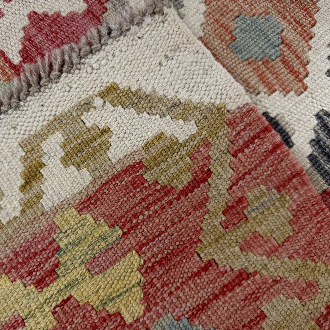 Afghan Vegetable Kilim Rug 2' 6" x 4' 4" Flat-Weave | No. AL487704