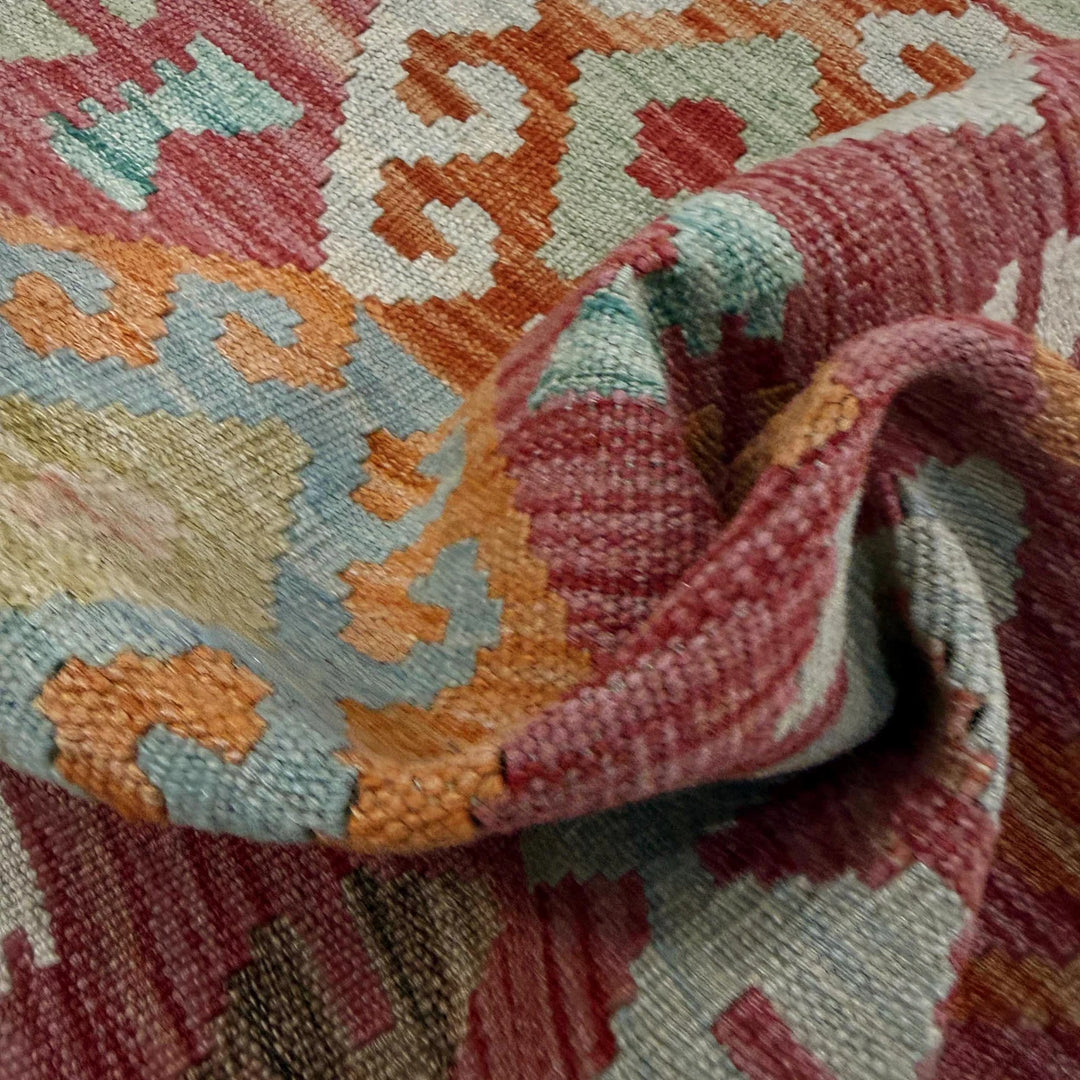 Afghan Vegetable Kilim Rug 2' 6" x 4' 4" Flat-Weave | No. AL487704