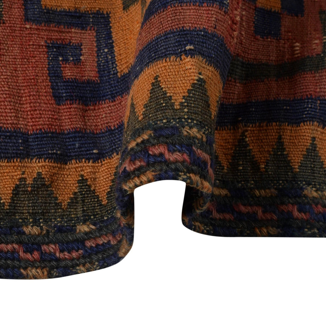 Red Afghan Maimana Kilim Rug 5' 8" x 9' 10" Flat-Weave | No. AL48793