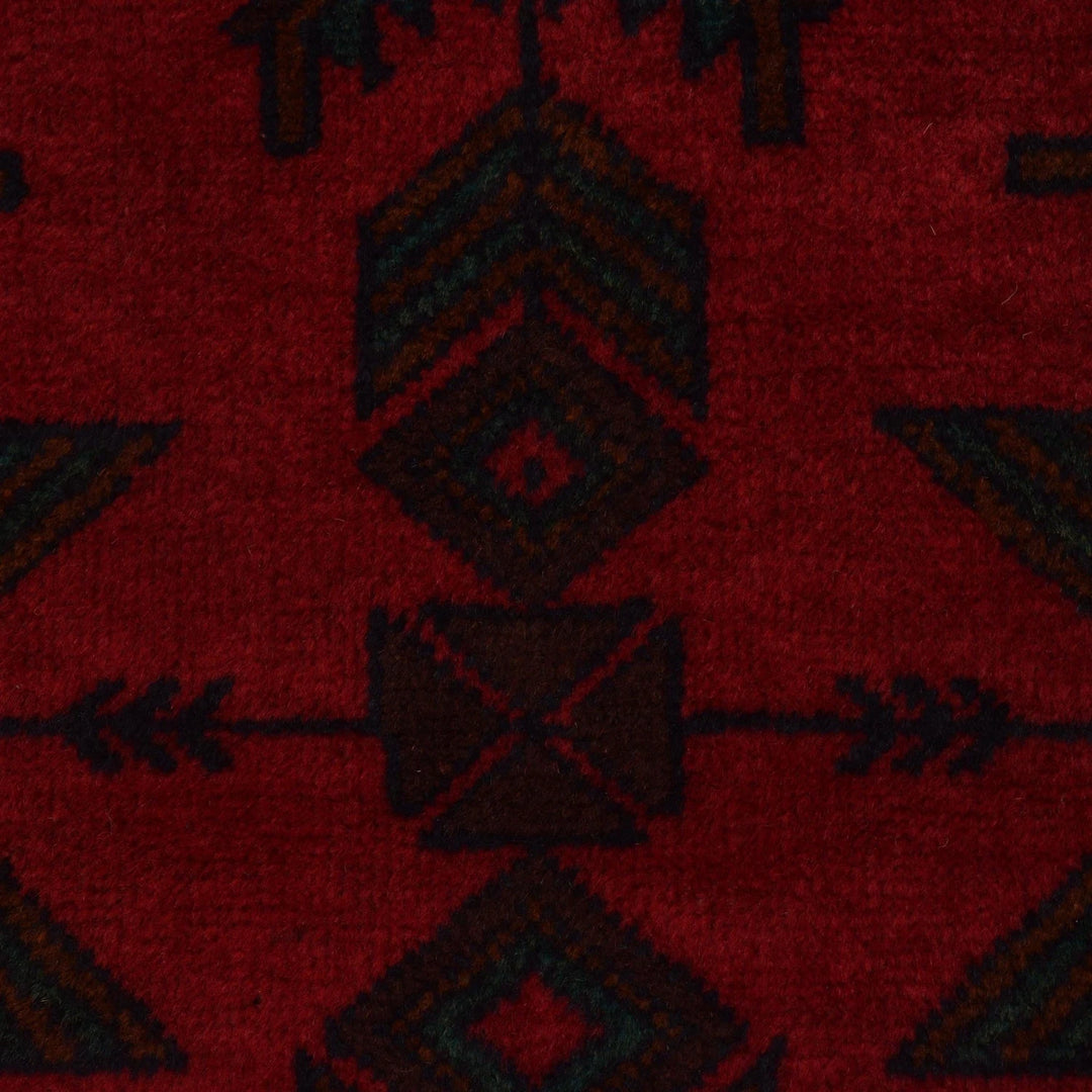 Red Afghan Baluchi Rug 3' 10" x 6' 8" Hand-Knotted | No. AL48805