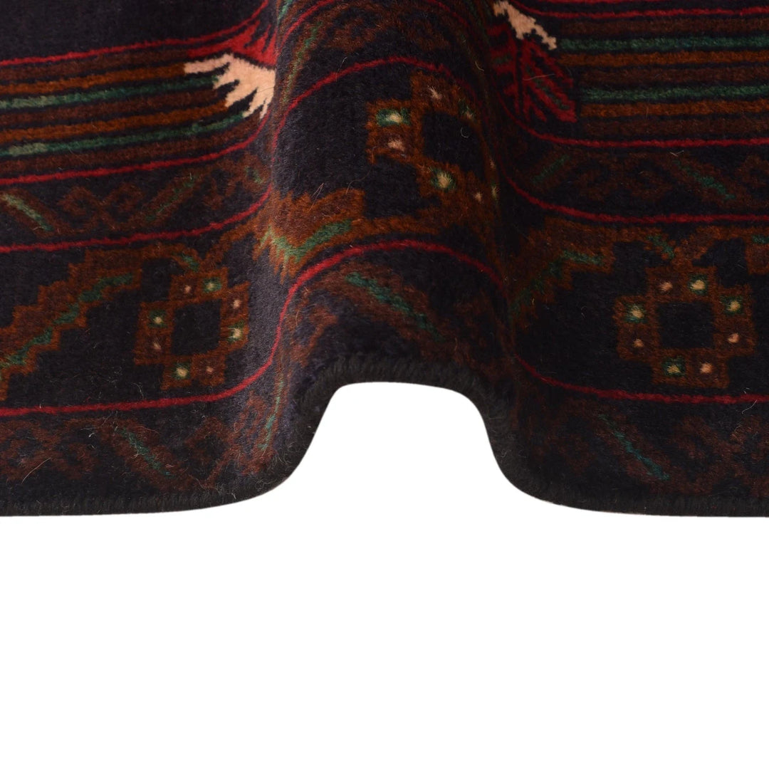 Red Afghan Baluchi Rug 3' 10" x 6' 8" Hand-Knotted | No. AL48805