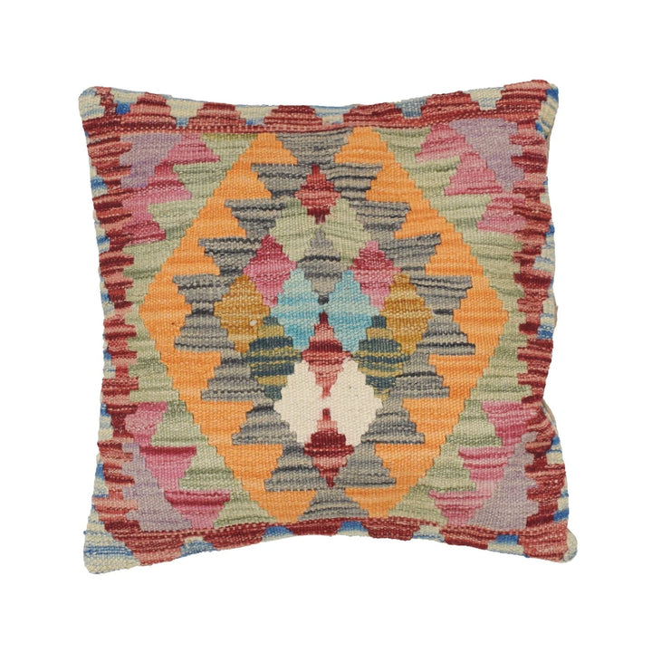 Afghan Kilim Cushion Cover 1' 4" x 1' 4" Flat-Weave | No. AL48866