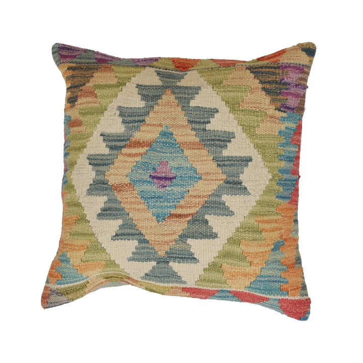 Afghan Kilim Cushion 1' 6" x 1' 5" Flat-Weave | No. AL48883