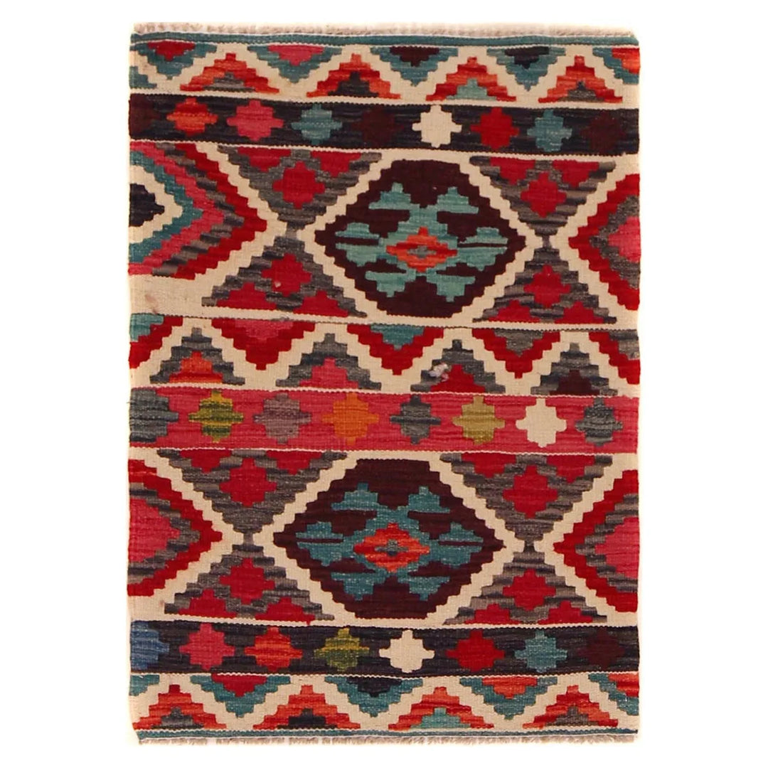 Afghan Kilim Rug 2' 2" x 3' 1" Flat-Weave | No. AL49035
