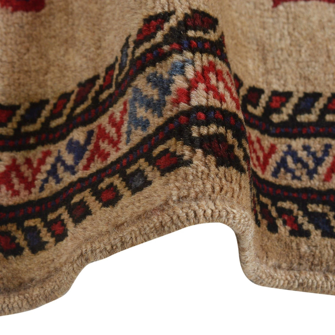 Brown Afghan War Rug 2' 11" x 4' 7" Hand-Knotted | No. AL49169