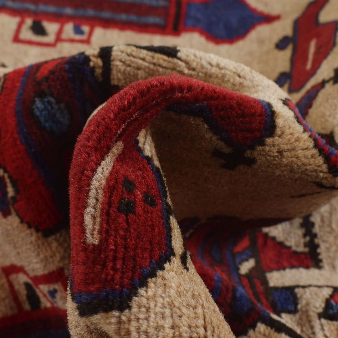 Brown Afghan War Rug 2' 11" x 4' 7" Hand-Knotted | No. AL49169