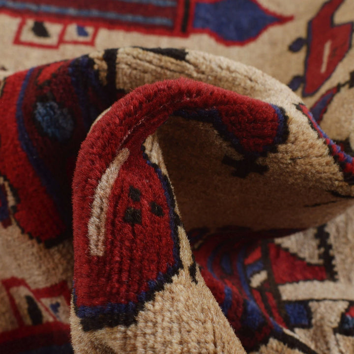 Brown Afghan War Rug 2' 11" x 4' 7" Hand-Knotted | No. AL49169