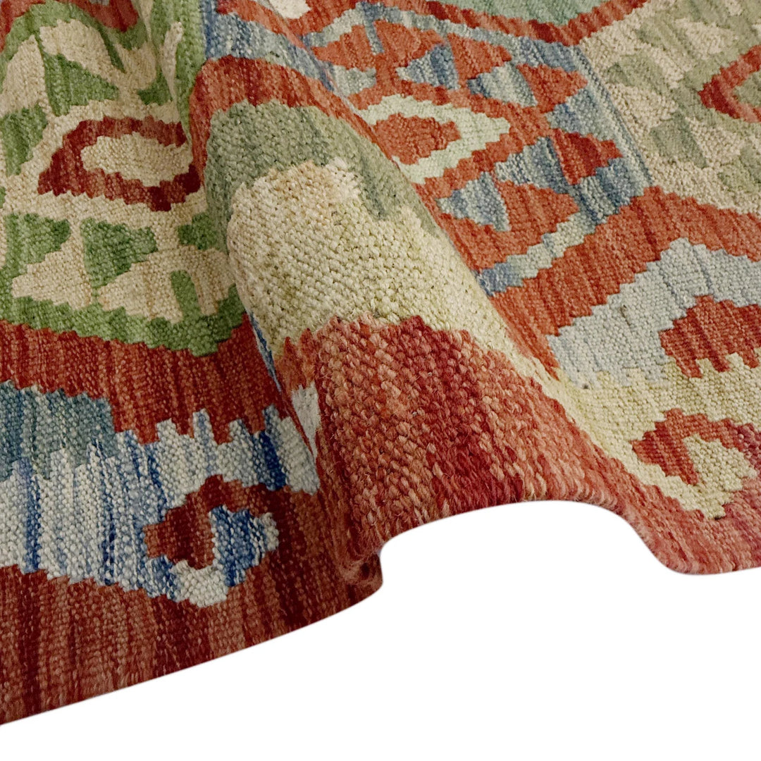 Afghan Kilim Rug 6' 11" x 9' 7" Flat-Weave | No. AL49218