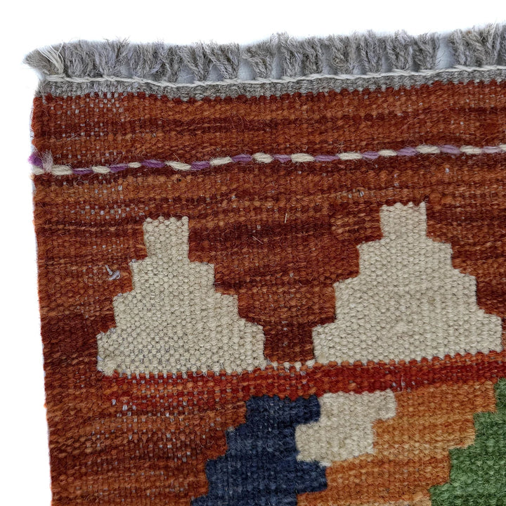 Afghan Vegetable Kilim Rug 2' 7" x 9' 6" Flat-Weave | No. AL49244