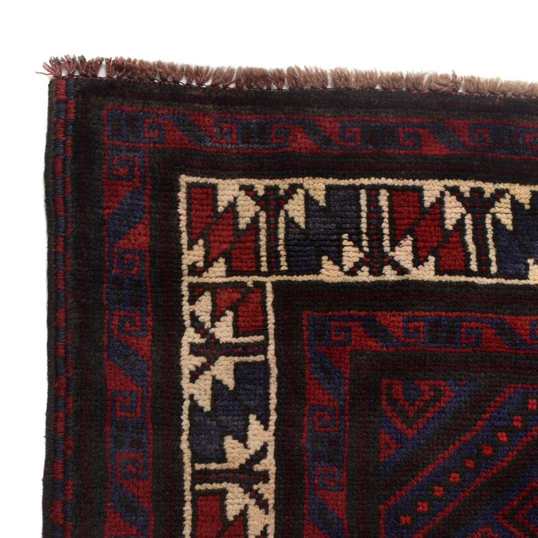 Afghan Baluchi Rug 4' 9" x 7' 10" Hand-Knotted | No. AL49261