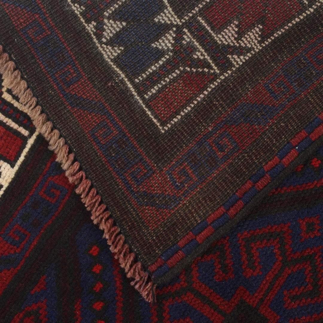 Afghan Baluchi Rug 4' 9" x 7' 10" Hand-Knotted | No. AL49261