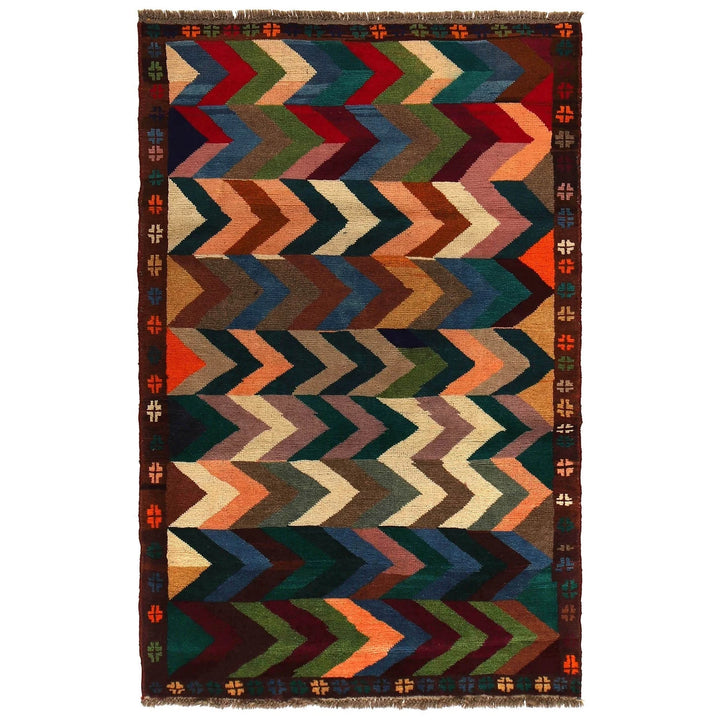 Afghan Baluchi Rug 3' 9" x 6' 0" Hand-Knotted | No. AL49287