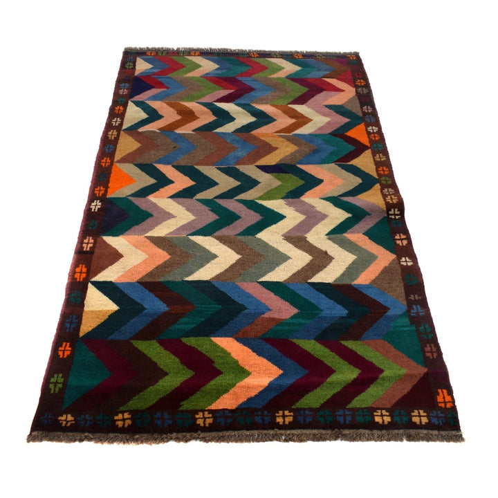 Afghan Baluchi Rug 3' 9" x 6' 0" Hand-Knotted | No. AL49287