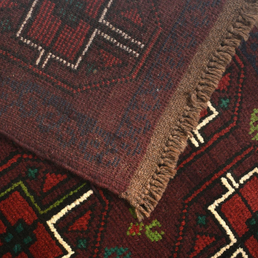 Afghan Baluchi Rug 4' 2" x 6' 2" Hand-Knotted | No. AL49309