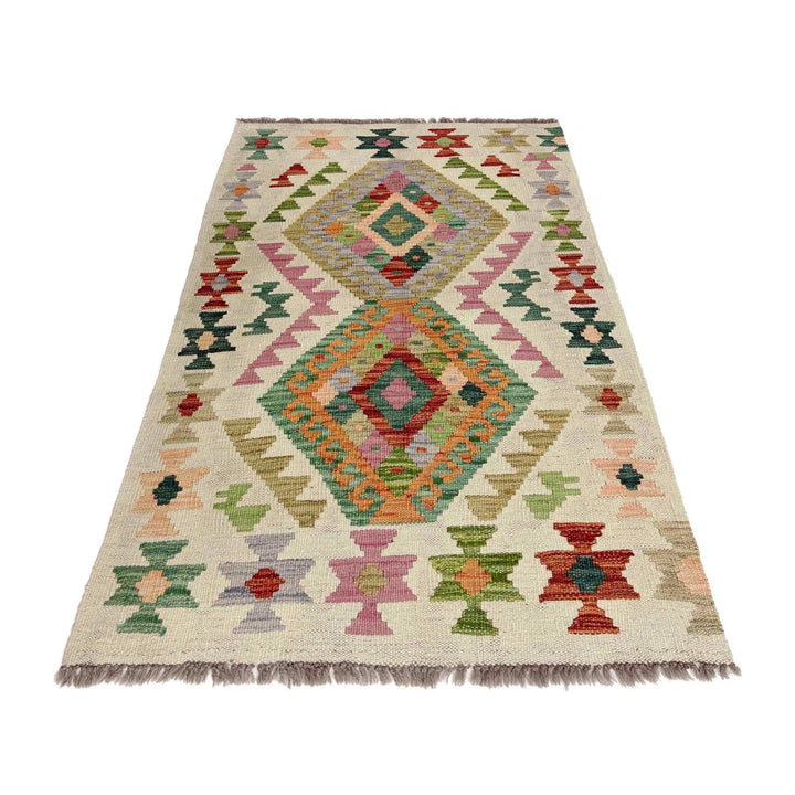 Afghan Kilim Rug 2' 6" x 4' 4" Flat-Weave | No. AL49333