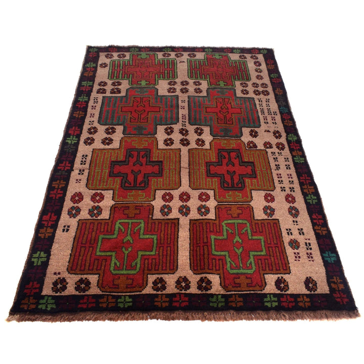 Afghan Baluchi Rug 4' 0" x 6' 7" Hand-Knotted | No. AL49363