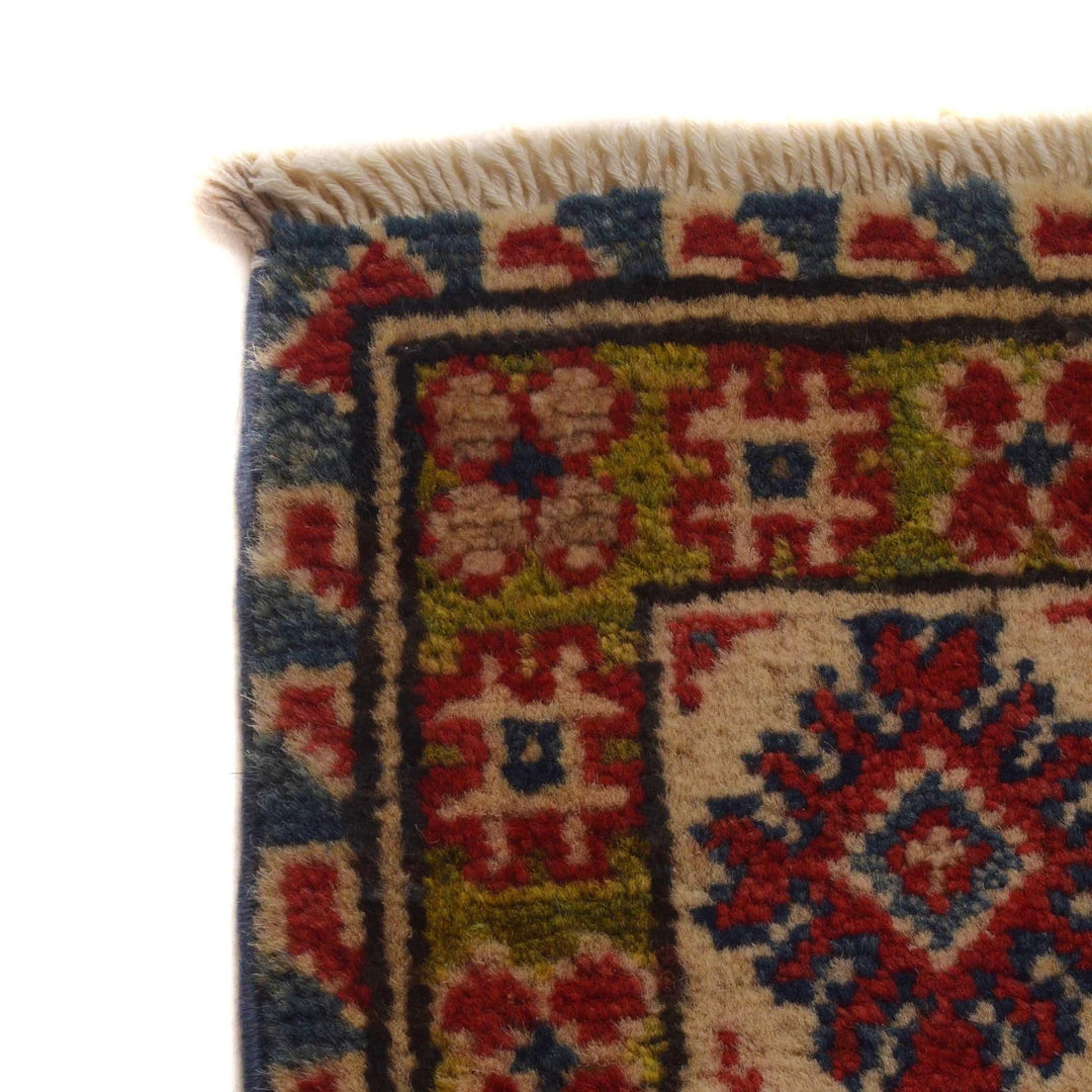 Blue Afghan Kazak Rug 3' 3" x 5' 1" Hand-Knotted | No. AL49460