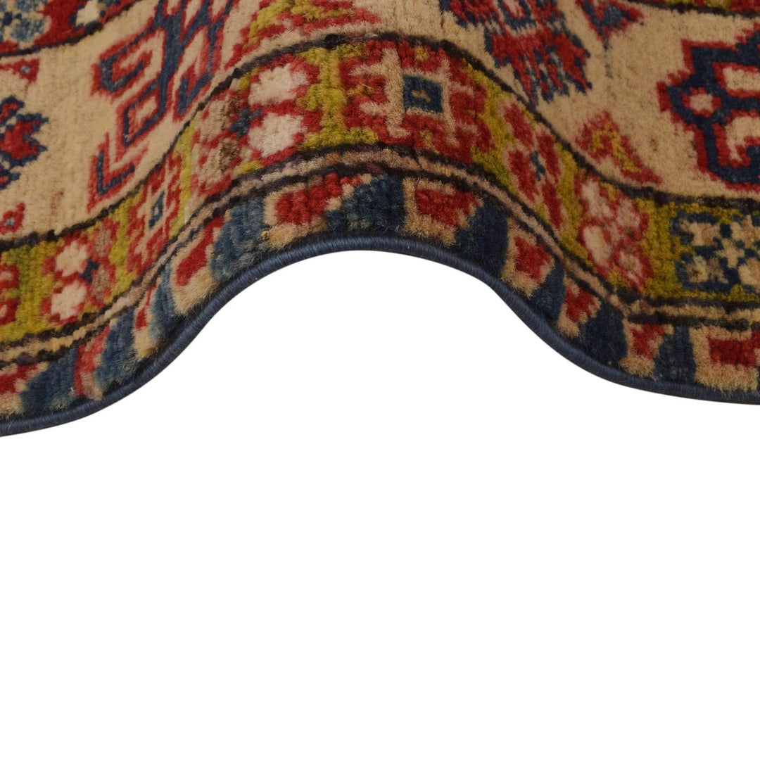 Blue Afghan Kazak Rug 3' 3" x 5' 1" Hand-Knotted | No. AL49460