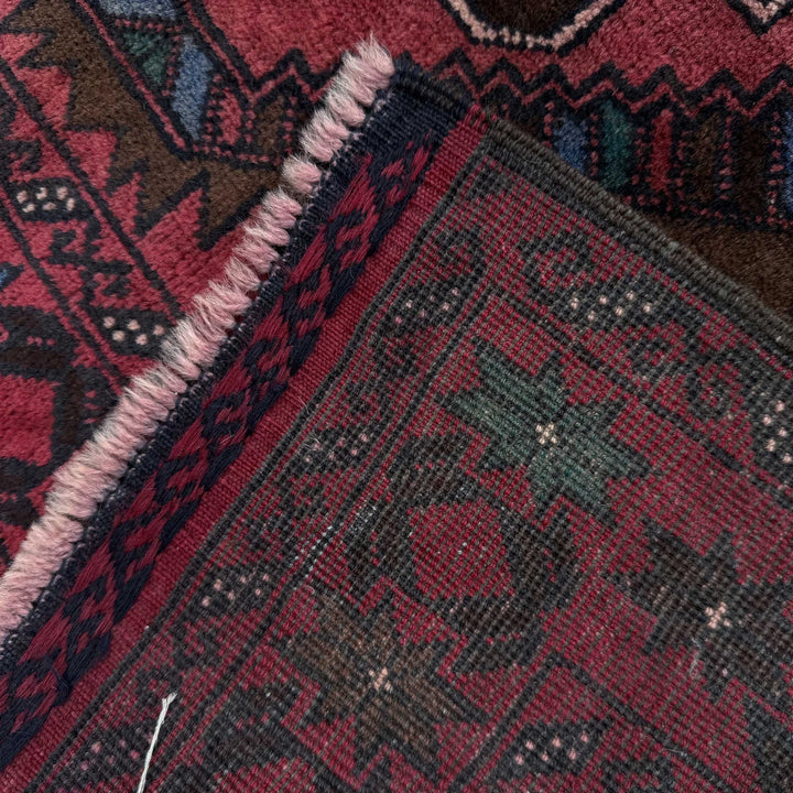 Afghan Baluchi Rug 3' 10" x 6' 11" Hand-Knotted | No. AL49507