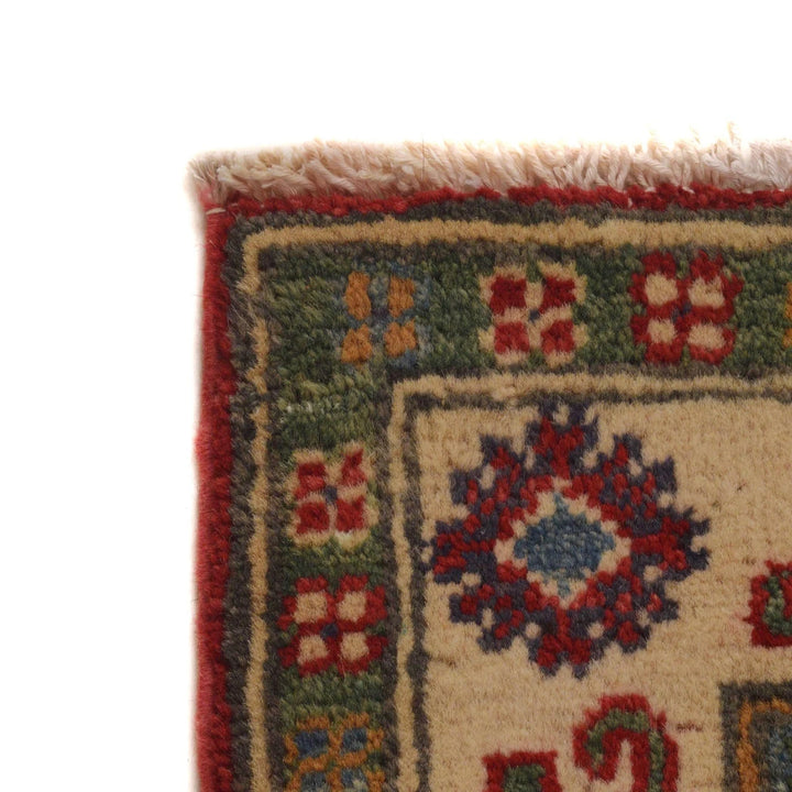 Red Afghan Kazak Rug 2' 7" x 3' 9" Hand-Knotted | No. AL49532