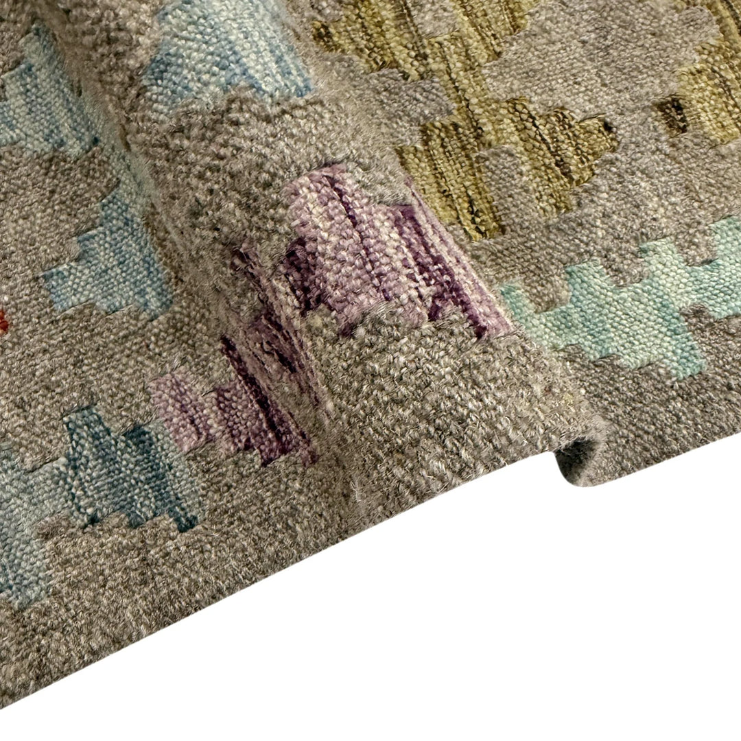 Multicolor Afghan Vegetable Kilim Rug 5' 11" x 7' 10" Flat-Weave | No. AL49574