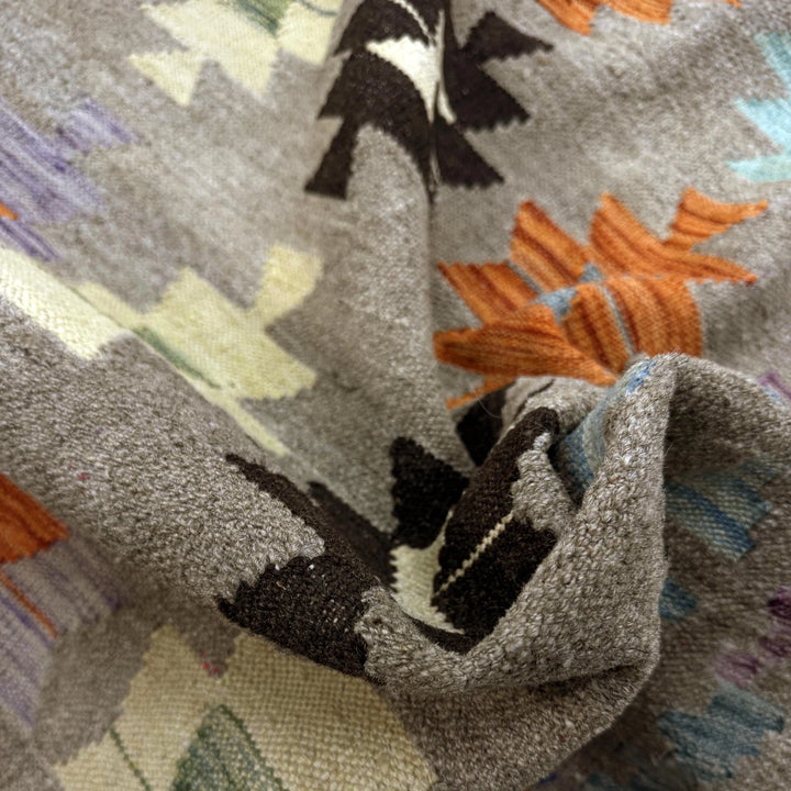 Multicolor Afghan Vegetable Kilim Rug 5' 11" x 7' 10" Flat-Weave | No. AL49574