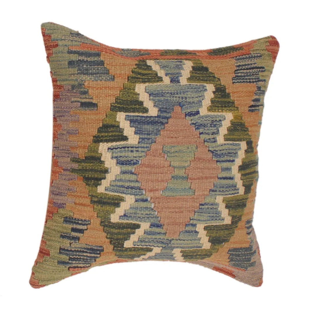 Afghan Geometric Cushion 1' 6" x 1' 6" Flat-Weave | No. AL49577