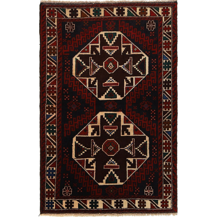 Afghan Baluchi Rug 2' 10" x 4' 6" Hand-Knotted | No. AL49578