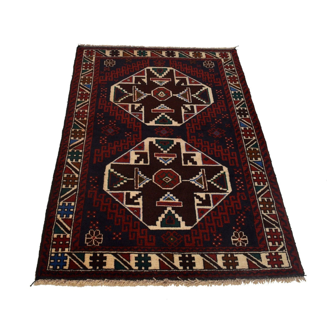 Afghan Baluchi Rug 2' 10" x 4' 6" Hand-Knotted | No. AL49578