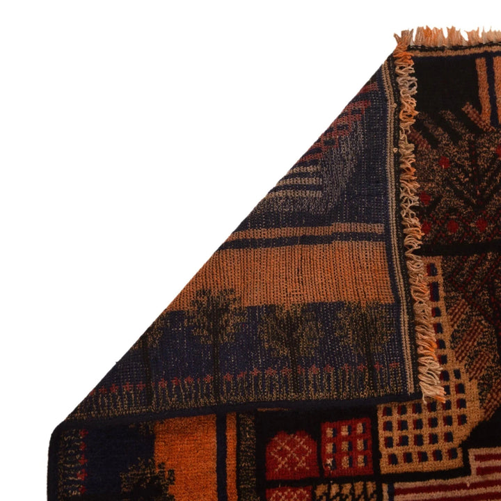 Afghan Pictorial Rug 2' 11" x 4' 10" Hand-Knotted | No. AL49589