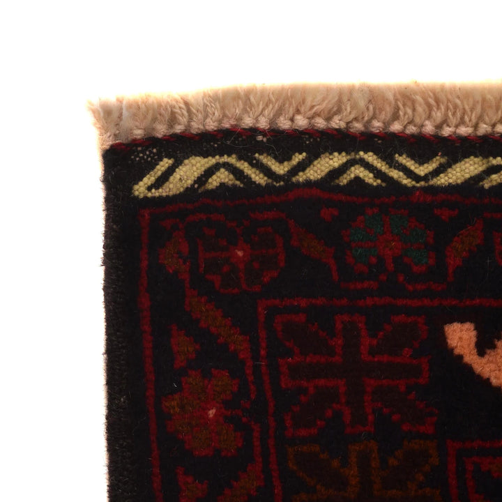 Afghan Baluchi Rug 2' 8" x 6' 11" Hand-Knotted | No. AL49603