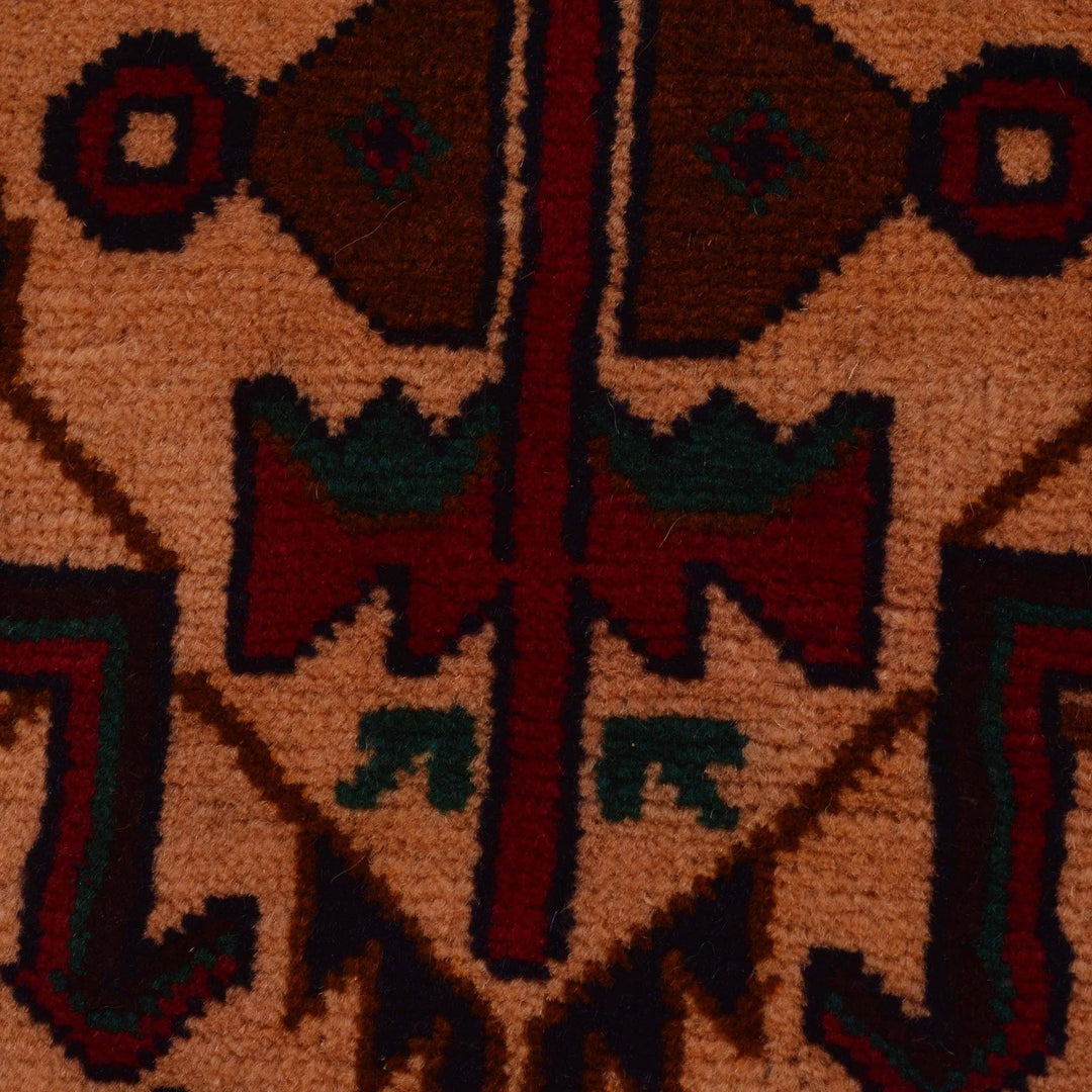 Afghan Baluchi Rug 2' 8" x 6' 11" Hand-Knotted | No. AL49603