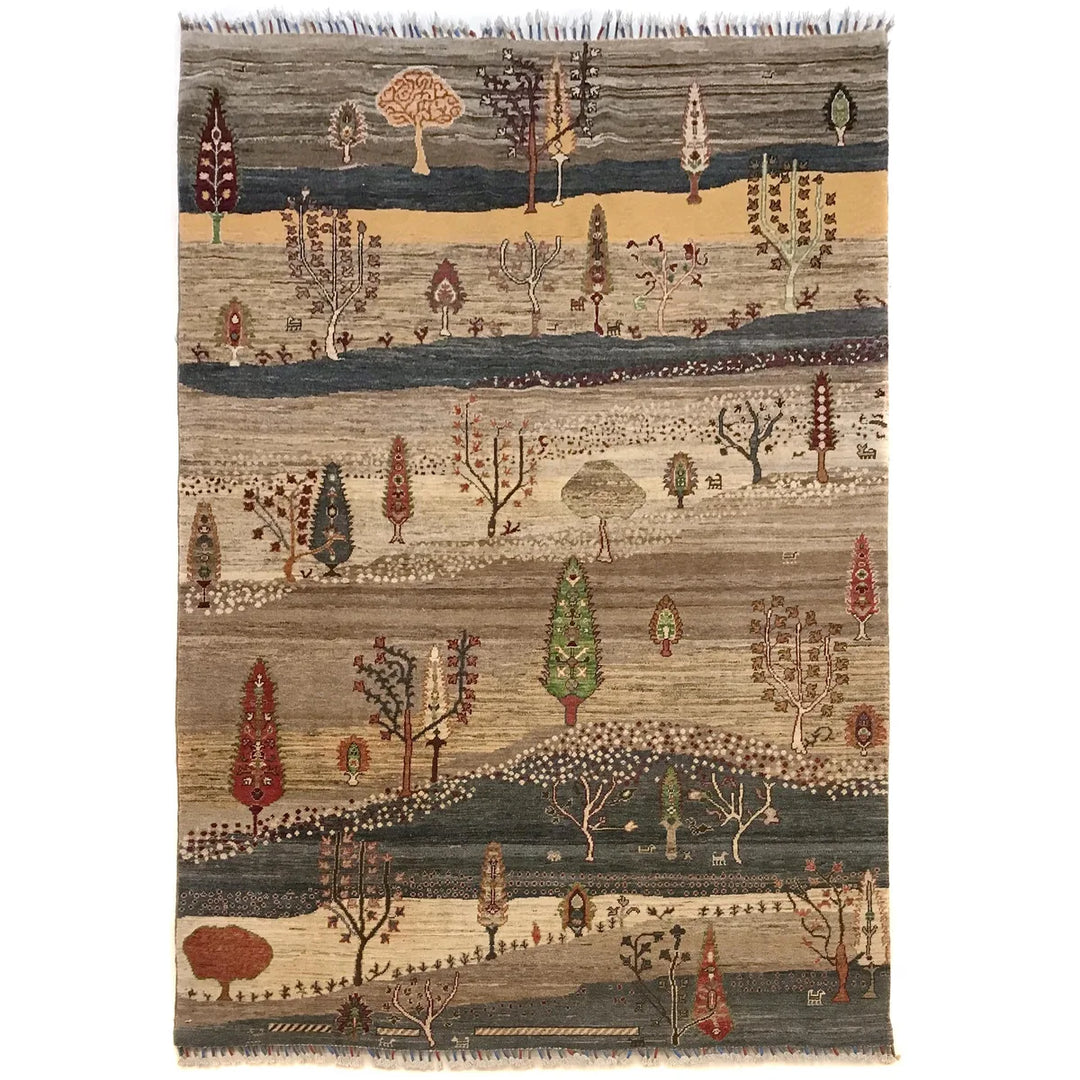 Afghan Tree Of Life Rug 5'7" x 7'10" Hand-Knotted | No. AL49610