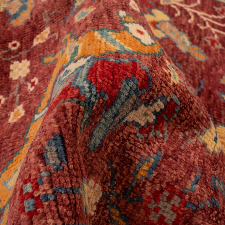 Red Afghan Pictorial Rug 3' 11" x 6' 0" Hand-Knotted | No. AL49622