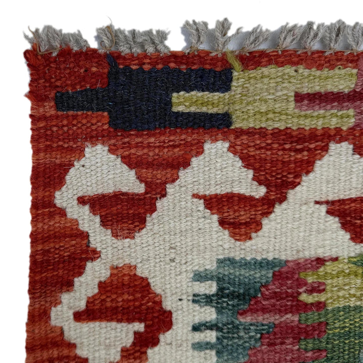 Afghan Vegetable Kilim Rug 2' 9" x 4' 2" Flat-Weave | No. AL49696