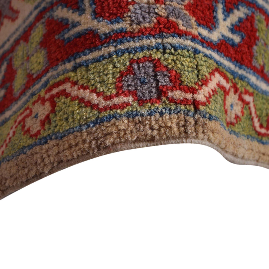 Beige Afghan Kazak Rug 6'1" x 9'5" Hand-Knotted | No. AL49703