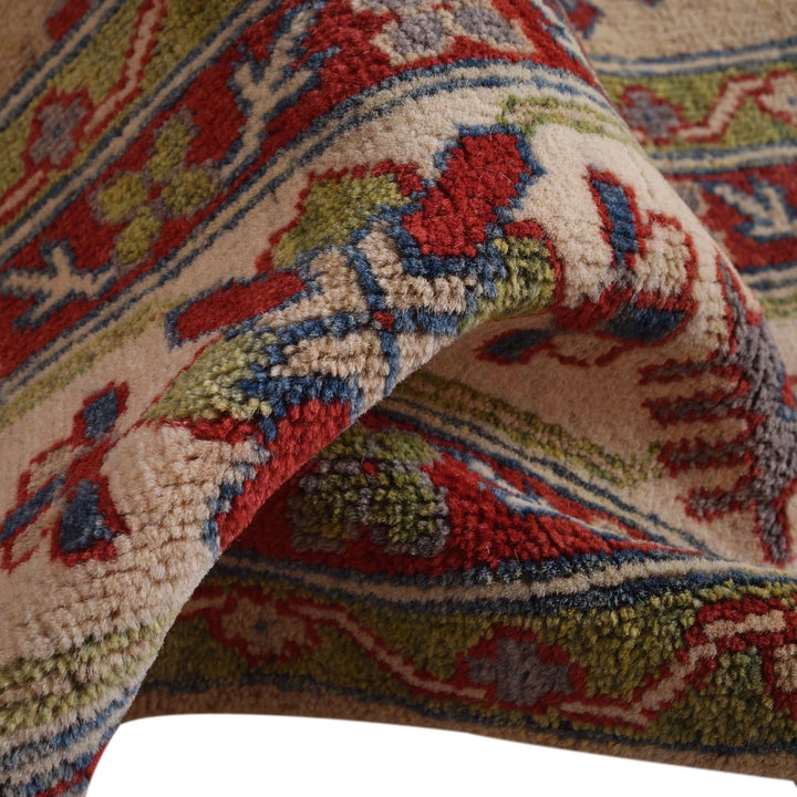 Beige Afghan Kazak Rug 6'1" x 9'5" Hand-Knotted | No. AL49703