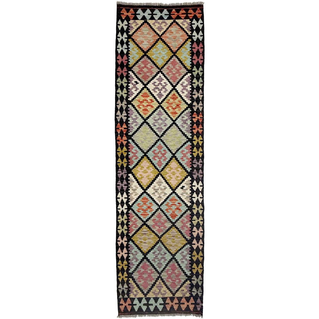 Afghan Vegetable Kilim Rug 2' 8" x 9' 7" Flat-Weave | No. AL497220