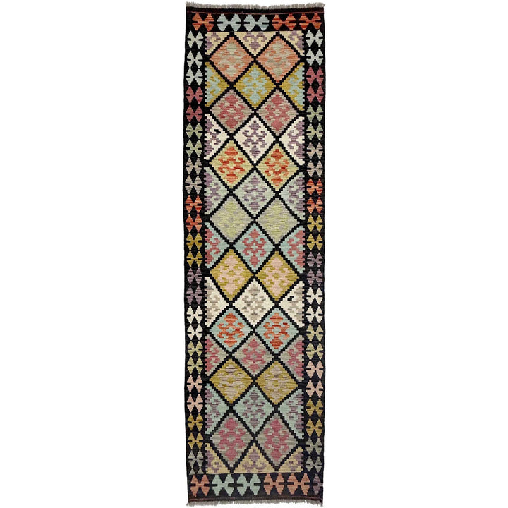 Afghan Vegetable Kilim Rug 2' 8" x 9' 7" Flat-Weave | No. AL497220