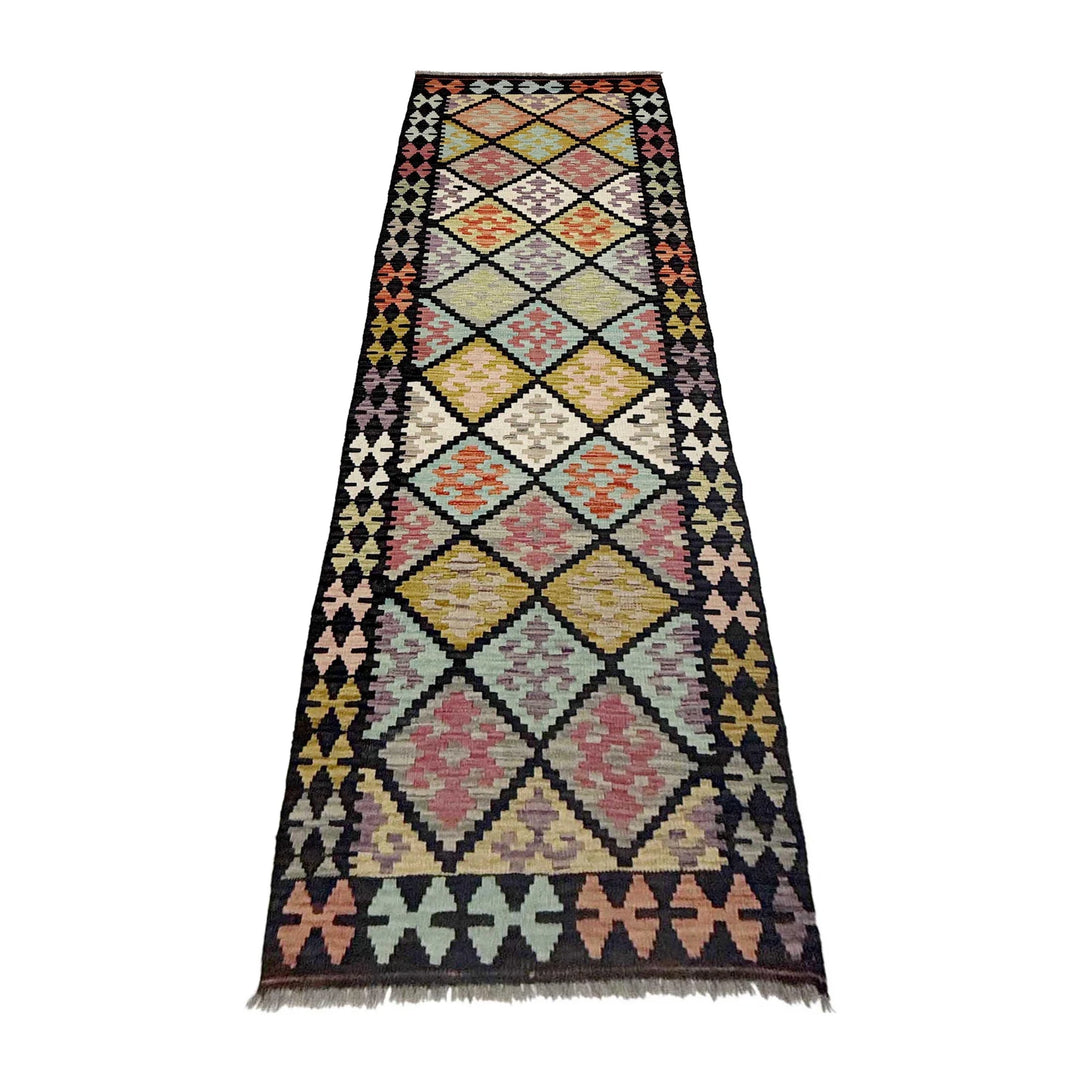 Afghan Vegetable Kilim Rug 2' 8" x 9' 7" Flat-Weave | No. AL497220