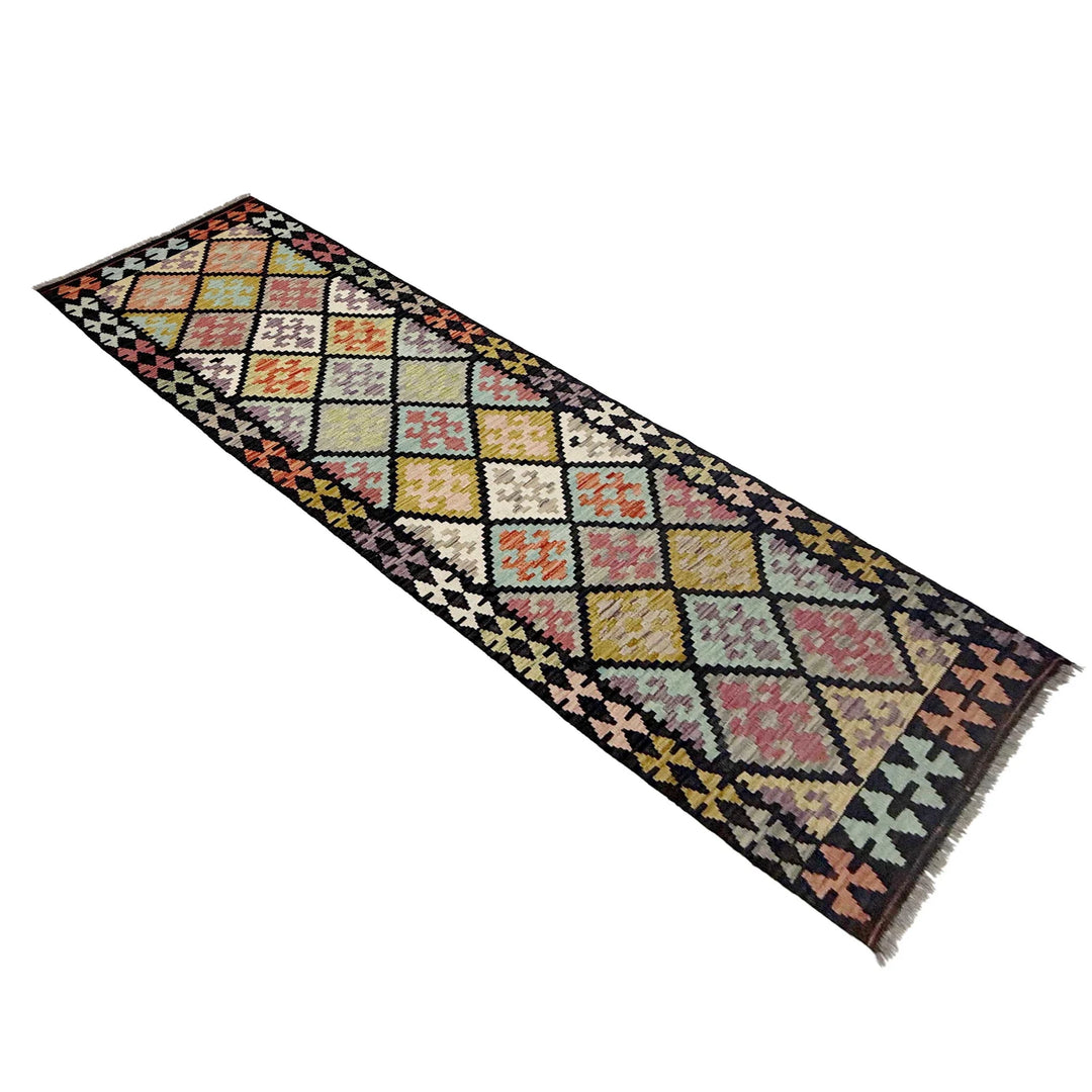 Afghan Vegetable Kilim Rug 2' 8" x 9' 7" Flat-Weave | No. AL497220