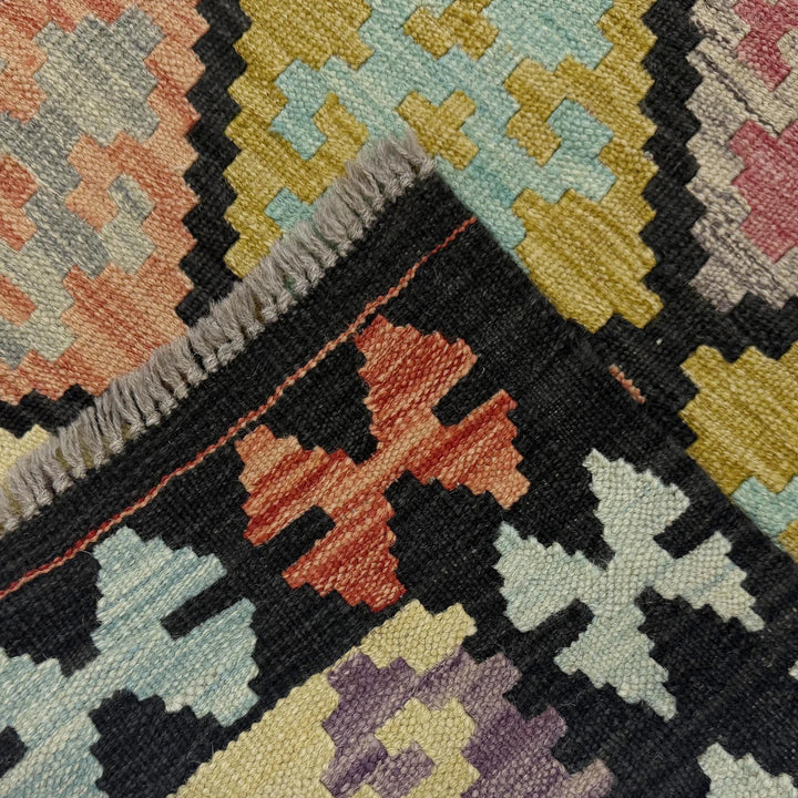 Afghan Vegetable Kilim Rug 2' 8" x 9' 7" Flat-Weave | No. AL497220