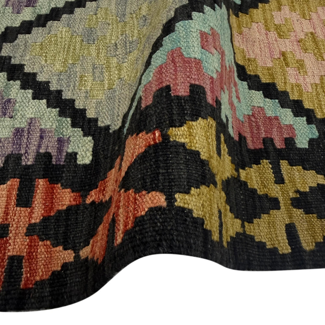 Afghan Vegetable Kilim Rug 2' 8" x 9' 7" Flat-Weave | No. AL497220