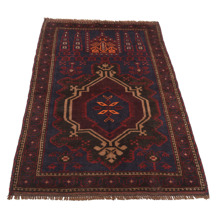 Afghan Prayer Rug 2' 11" x 4' 8" Hand-Knotted | No. AL49847
