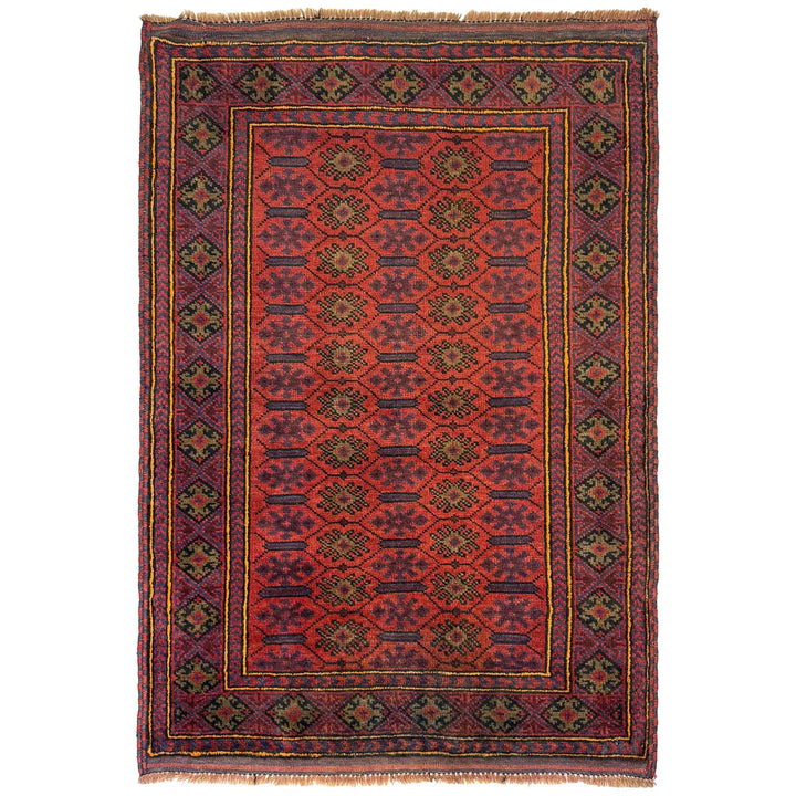 Afghan Baluchi Rug 2' 11" x 4' 3" Hand-Knotted | No. AL49936