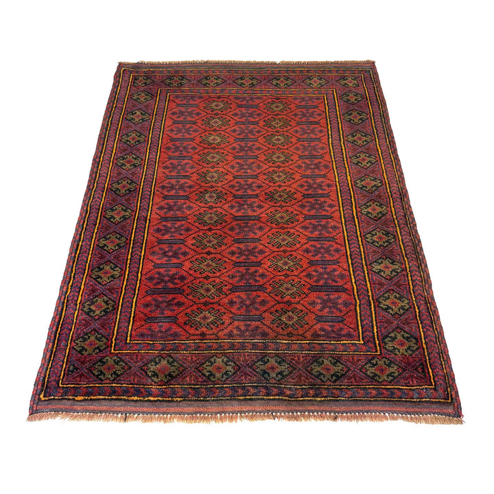 Afghan Baluchi Rug 2' 11" x 4' 3" Hand-Knotted | No. AL49936