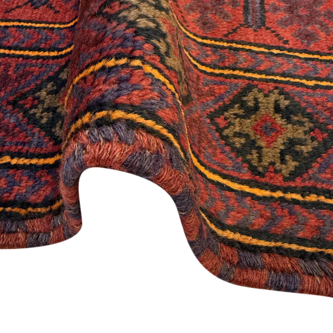 Afghan Baluchi Rug 2' 11" x 4' 3" Hand-Knotted | No. AL49936