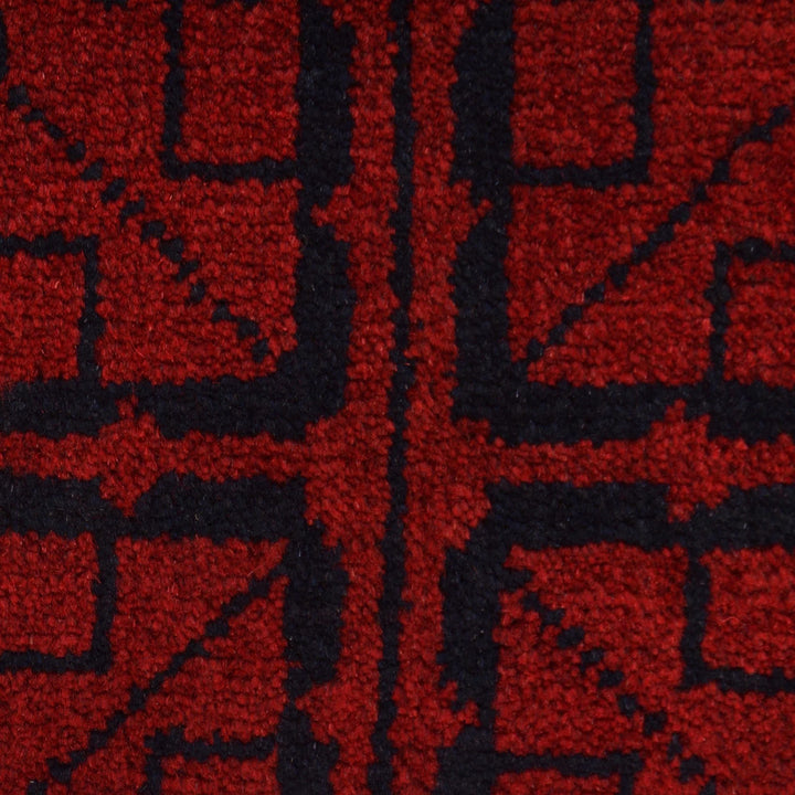 Red Afghan Khal Mohammadi Rug 3' 5" x 4' 7" Hand-Knotted | No. AL50025