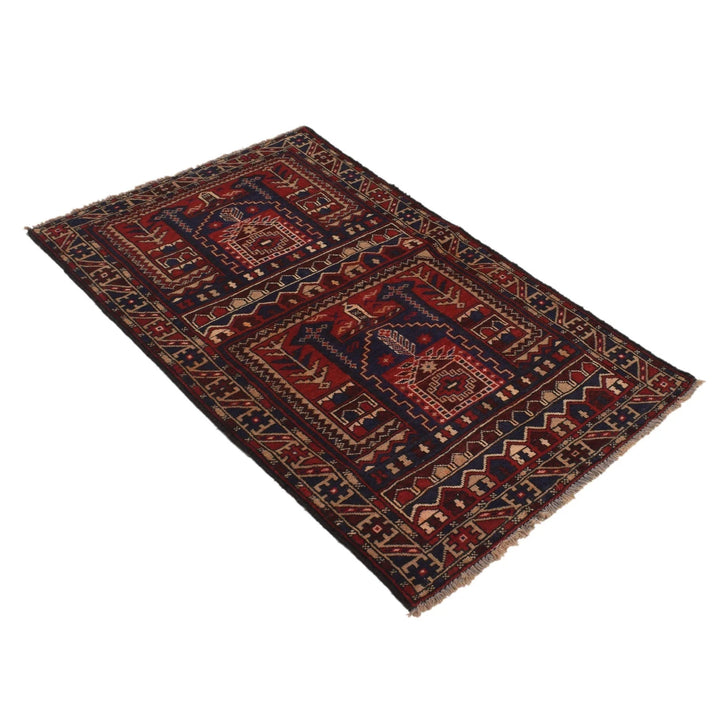 Afghan Prayer Rug 2' 8" x 4' 2" Hand-Knotted | No. AL50095